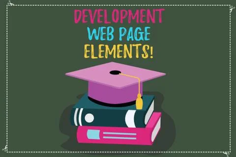 Conceptual hand writing showing Development Web Page Elements. Business photo Stock Illustration