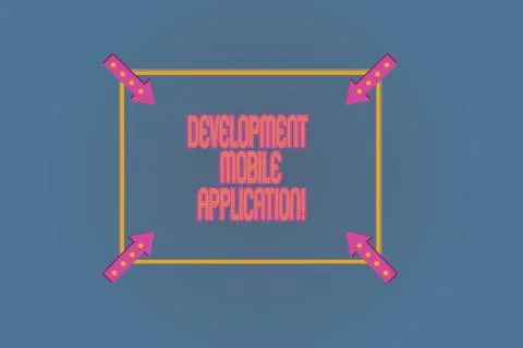 Conceptual hand writing showing Development Mobile Application. Business photo Stock Illustration