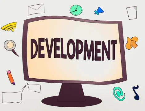 Conceptual hand writing showing Development. Business photo showcasing a cycle Stock Illustration