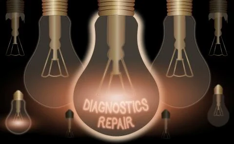 Conceptual hand writing showing Diagnostics Repair. Business photo showcasing A Illustrazione stock