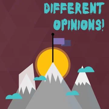Conceptual hand writing showing Different Opinions. Business photo text a Illustrazione stock