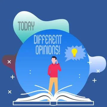 Conceptual hand writing showing Different Opinions. Business photo text a Illustrazione stock