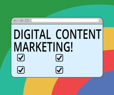 Conceptual hand writing showing Digital Content Marketing. Business photo text Stock Illustration