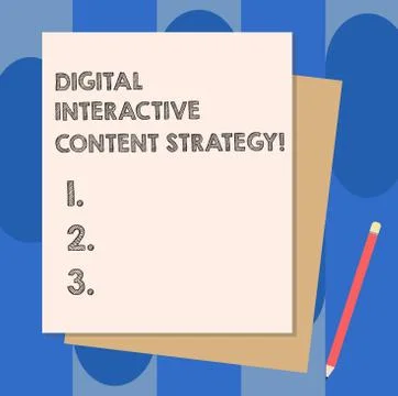 Conceptual hand writing showing Digital Interactive Content Strategy. Business Stock Illustration