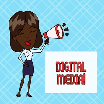 Conceptual hand writing showing Digital Media. Business photo showcasing Stock Illustration