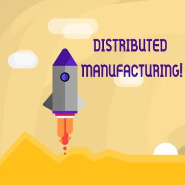 Conceptual hand writing showing Distributed Manufacturing. Business photo sho Stock Illustration