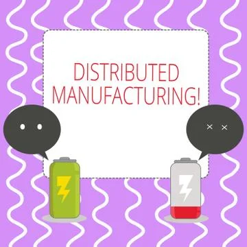 Conceptual hand writing showing Distributed Manufacturing. Business photo sho Stock Illustration