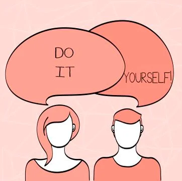 Conceptual hand writing showing Do It Yourself. Business photo showcasing Make Illustrazione stock