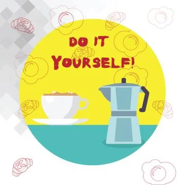 Conceptual hand writing showing Do It Yourself. Business photo text Make Stock Illustration