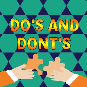 Conceptual hand writing showing Do S And Dont S. Business photo showcasing Rules Illustrazione stock