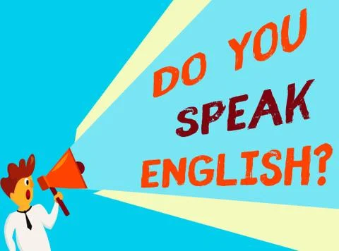 Conceptual hand writing showing Do You Speak English Question. Business photo 스톡 일러스트