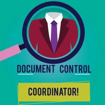 Conceptual hand writing showing Document Control Coordinator. Business photo イラスト素材