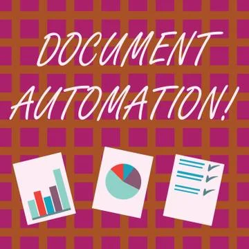 Conceptual hand writing showing Document Automation. Business photo showcasing Illustrazione stock