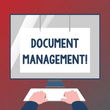 Conceptual hand writing showing Document Management. Business photo showcasing Illustrazione stock