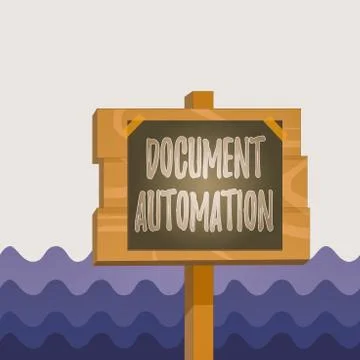Conceptual hand writing showing Document Automation. Business photo showcasing Illustrazione stock