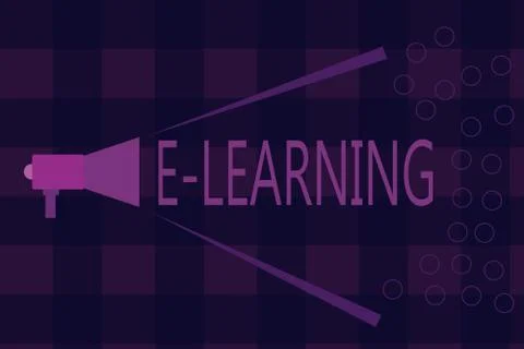 Conceptual hand writing showing E Learning. Business photo showcasing Lessons Illustrazione stock