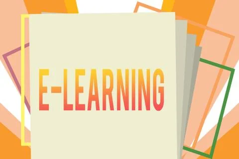 Conceptual hand writing showing E Learning. Business photo showcasing Lessons Stock-Illustration