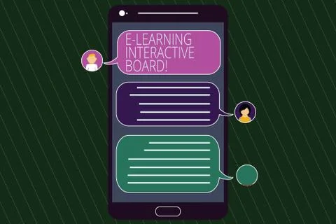 Conceptual hand writing showing E Learning Interactive Board. Business photo Stockillustratie