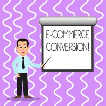 Conceptual hand writing showing E Commerce Conversion. Business photo text the Stock Illustration