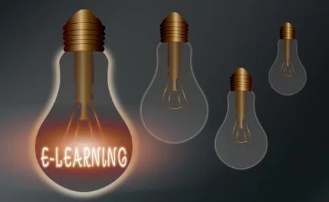 Conceptual hand writing showing E learning. Business photo showcasing training Stock Illustration