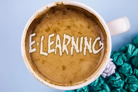 Conceptual hand writing showing E-Learning. Business photo showcasing Introdu Stock Photos