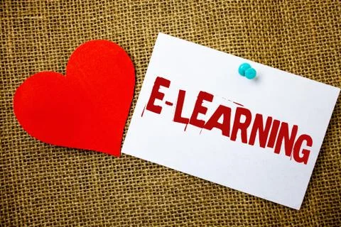 Conceptual hand writing showing E-Learning. Business photo text Education by  写真素材