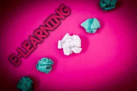 Conceptual hand writing showing E-Learning. Business photo text Education by  写真素材