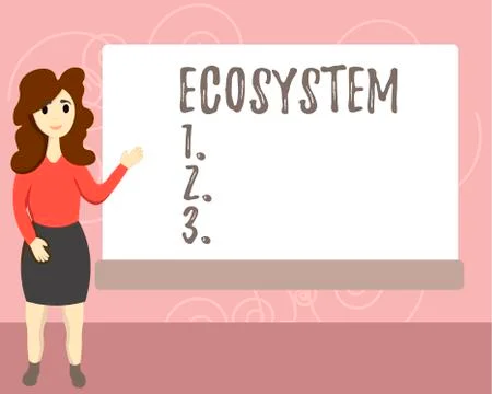 Conceptual hand writing showing Ecosystem. Business photo text biological Ilustración de archivo