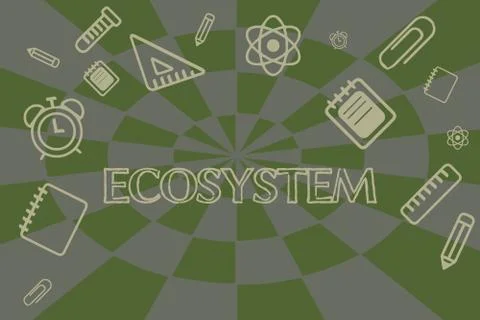 Conceptual hand writing showing Ecosystem. Business photo showcasing biological Stock Illustration