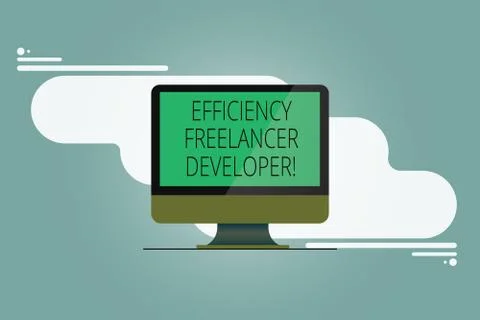 Conceptual hand writing showing Efficiency Freelancer Developer. Business photo Stock Illustration