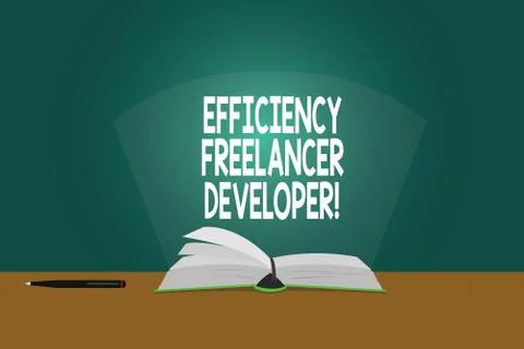 Conceptual hand writing showing Efficiency Freelancer Developer. Business photo 스톡 일러스트