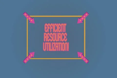 Conceptual hand writing showing Efficient Resource Utilization. Business photo イラスト素材