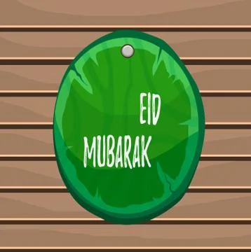 Conceptual hand writing showing Eid Mubarak. Business photo text traditional Stock Illustration