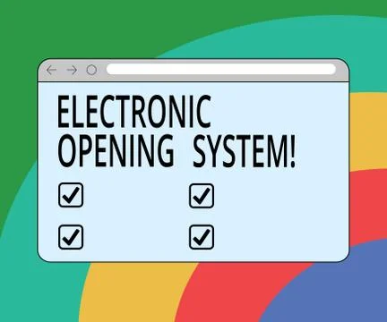 Conceptual hand writing showing Electronic Opening System. Business photo text Stock Illustration