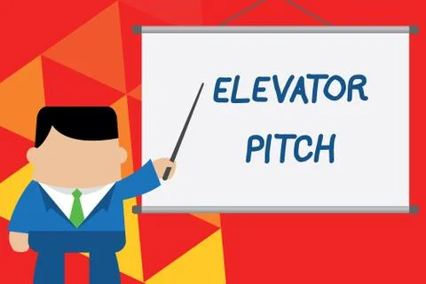 Conceptual hand writing showing Elevator Pitch. Business photo text A persuasive Illustrazione stock