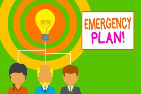 Conceptual hand writing showing Emergency Plan. Business photo showcasing Stock Illustration