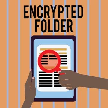 Conceptual hand writing showing Encrypted Folder. Business photo text protect Stock Illustration