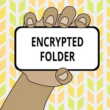 Conceptual hand writing showing Encrypted Folder. Business photo showcasing Stock Illustration