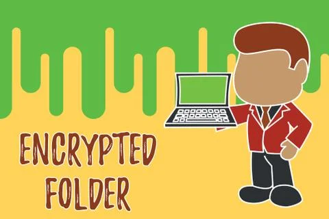 Conceptual hand writing showing Encrypted Folder. Business photo showcasing イラスト素材