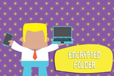 Conceptual hand writing showing Encrypted Folder. Business photo showcasing Stock Illustration
