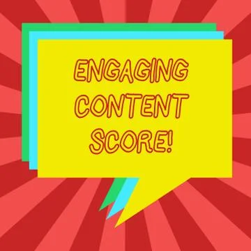 Conceptual hand writing showing Engaging Content Score. Business photo Stock Illustration