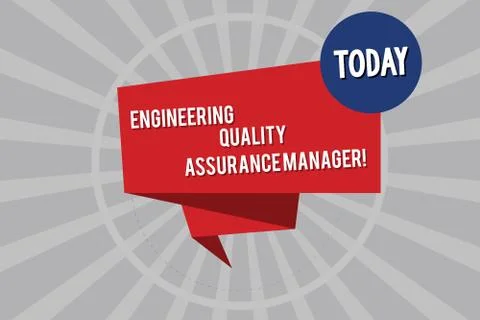 Conceptual hand writing showing Engineering Quality Assurance Manager. Business Stockillustratie