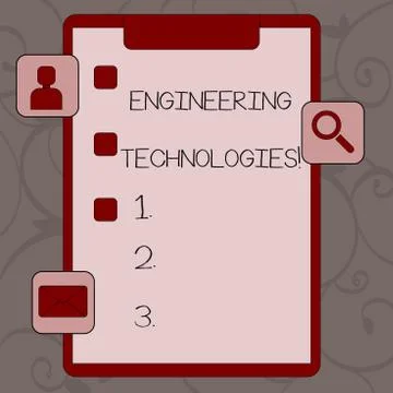 Conceptual hand writing showing Engineering Technologies. Business photo text Stock Illustration
