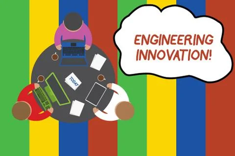 Conceptual hand writing showing Engineering Innovation. Business photo Stock Illustration