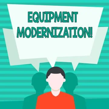 Conceptual hand writing showing Equipment Modernization. Business photo showc Illustrazione stock
