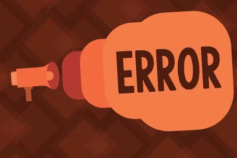 Conceptual hand writing showing Error. Business photo text mistake Condition  Stock-Illustration