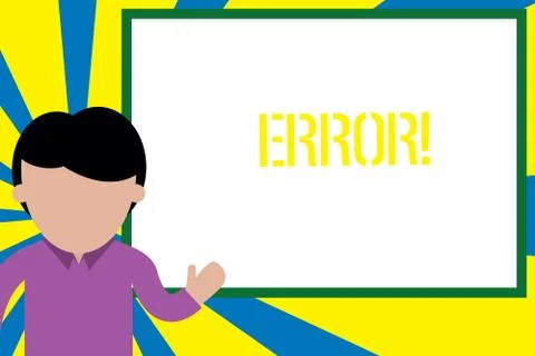 Conceptual hand writing showing Error. Business photo text state or condition of Stock-Illustration