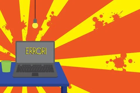 Conceptual hand writing showing Error. Business photo text state or condition of Stock-Illustration