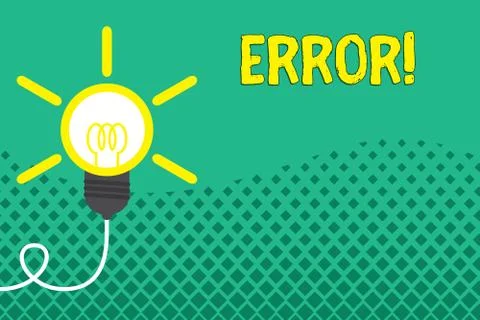 Conceptual hand writing showing Error. Business photo showcasing state or Stockillustratie