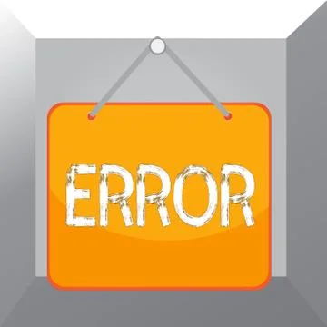 Conceptual hand writing showing Error. Business photo text mistake Condition of Stock-Illustration
